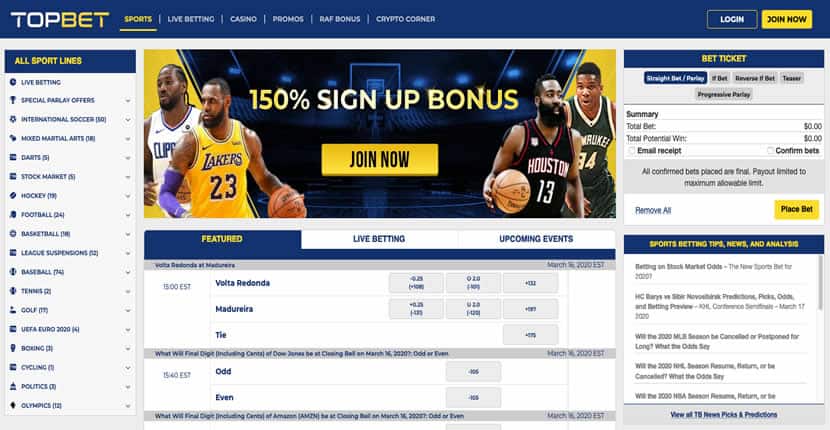 Topbet Sportsbook Promotions Page